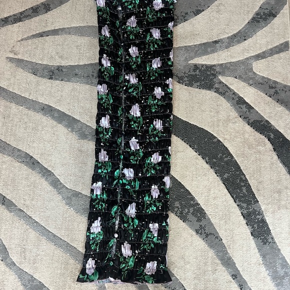 Amy Crookes Black Shirred Midi Dress - Picture 6 of 9